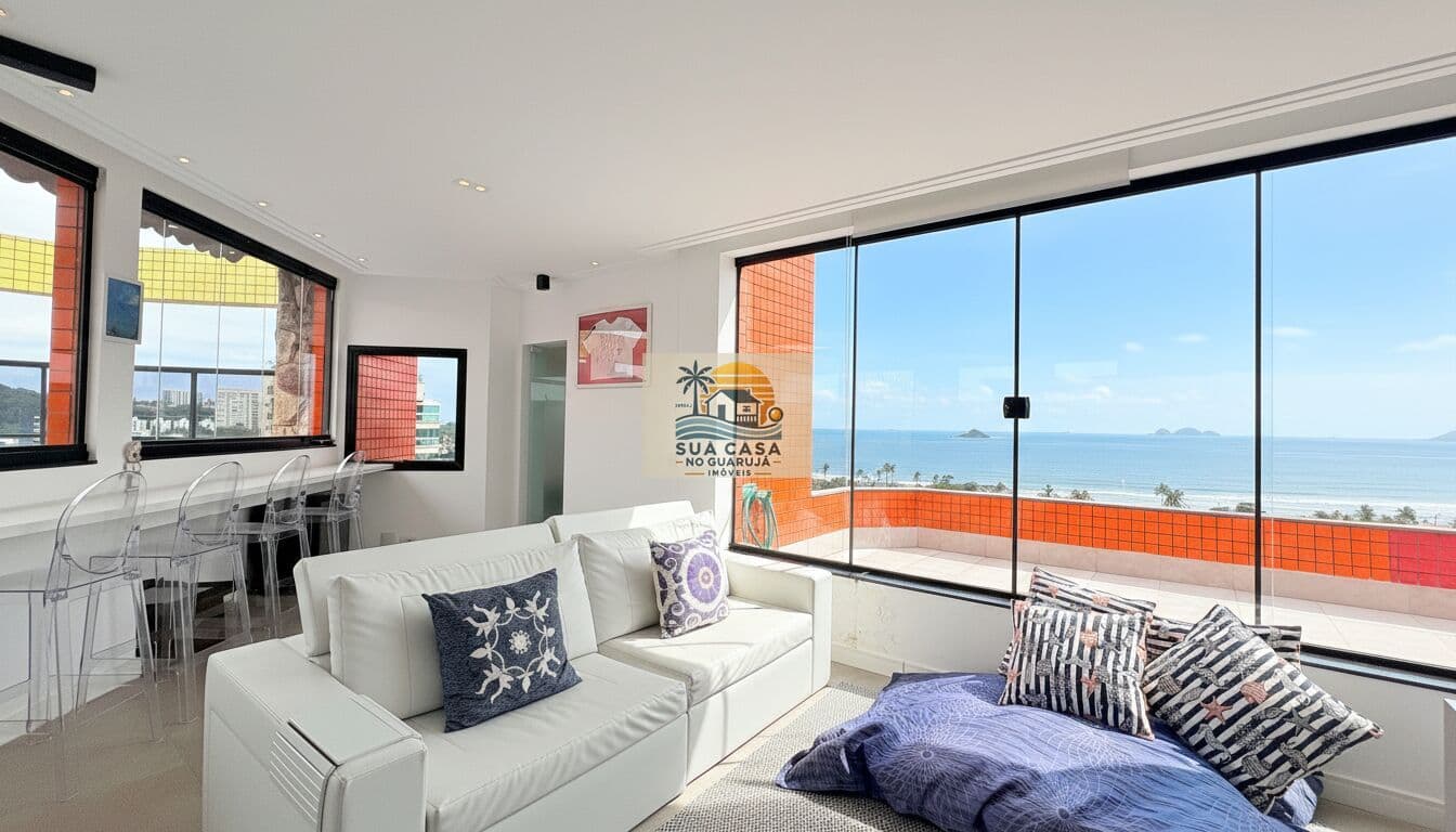 Cobertura Duplex Mobiliada à Venda na Praia da Enseada – Tortuga | Guarujá | 200m² com Vista Mar